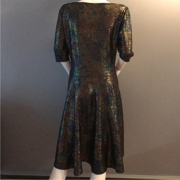 Elegant LuLaRoe Mermaid Rainbow iridescent oil slick dress - Picture 4 of 6
